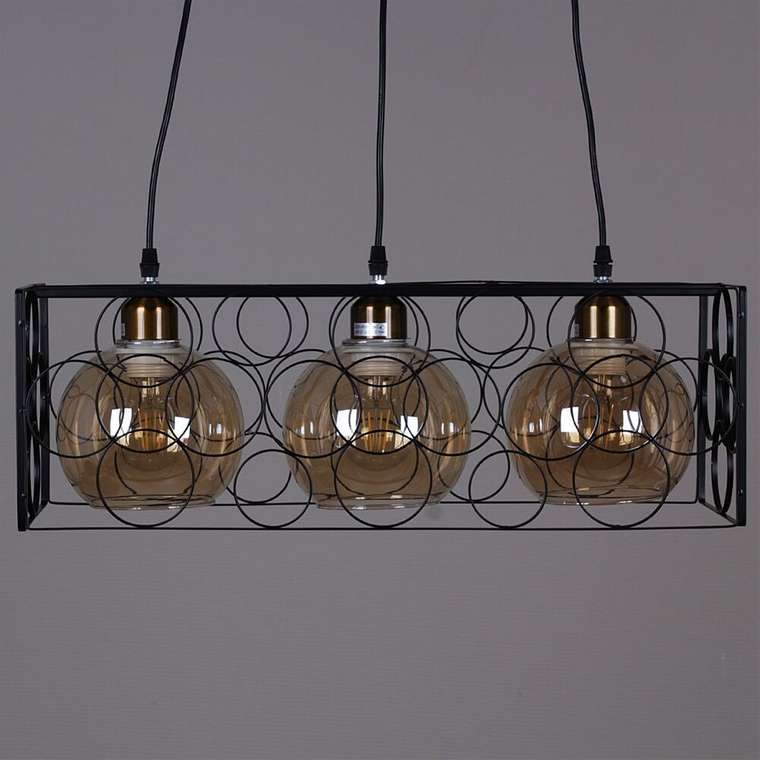 Подвесная люстра 04348-0.4-03 BK (стекло, цвет коричневый)