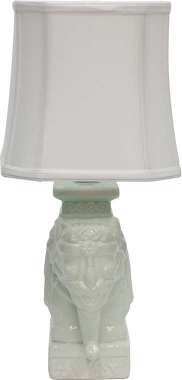 Настольная лампа Слон с абажуром белого цвета