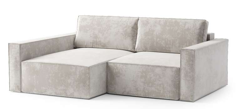 Угловой диван-кровать Софт бежевого цвета левый