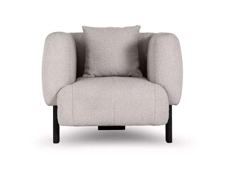 Кресло Cassis серо-бежевого цвета с черными ножками 