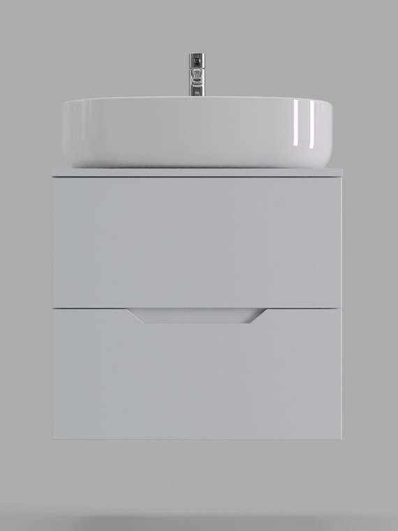 Подвесная тумба с раковиной Orange Лайн Li-60TuwMDF+B04-600W белого цвета