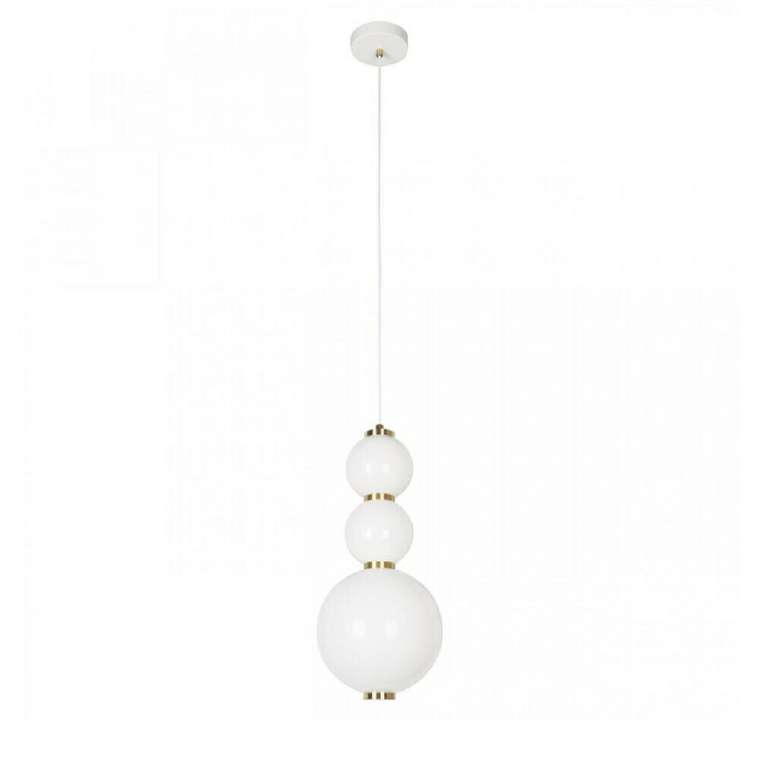 Подвесная светодиодная люстра Pearls со стеклянными плафонами белого цвета 