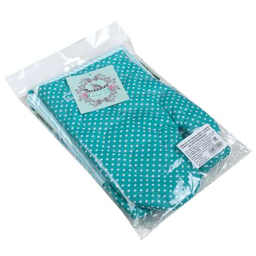 Набор для кухни 'Весеннее ретро' 4 предмета (Рукавичка 30х17, прихватка-сердце 16х20, фартук 55х70, полотенце с окантовкой 35х60), 100% хлопок, 'Бирюзовый'