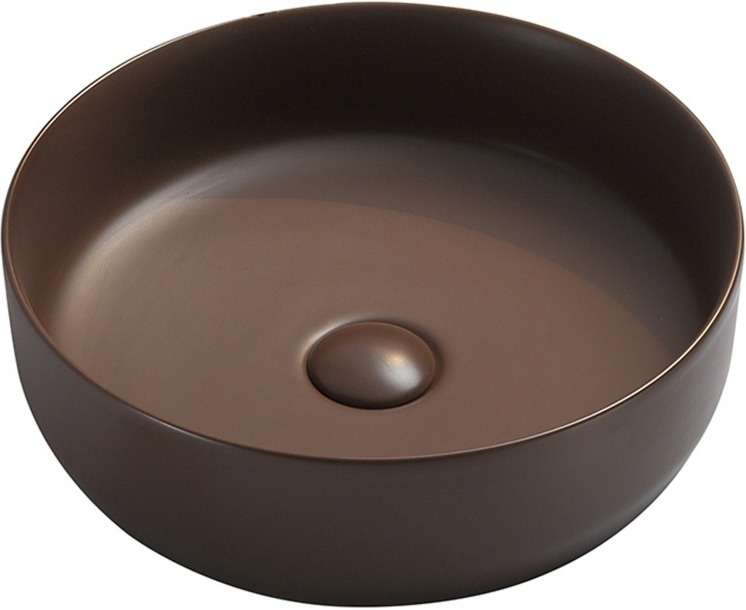 Раковина накладная Ceramica Nova Element коричневого цвета круглая 39 см