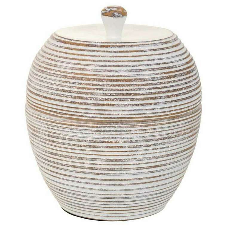 Шкатулка Белый полистоун 19 x 23 x 19 cm