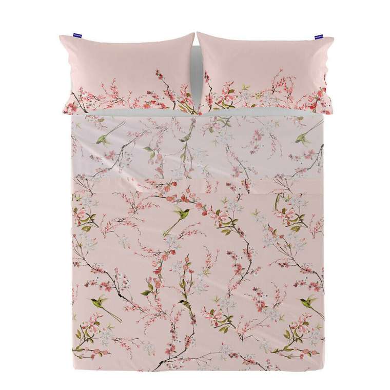 Простынь верхняя Chinoiserie 240x270 розового цвета