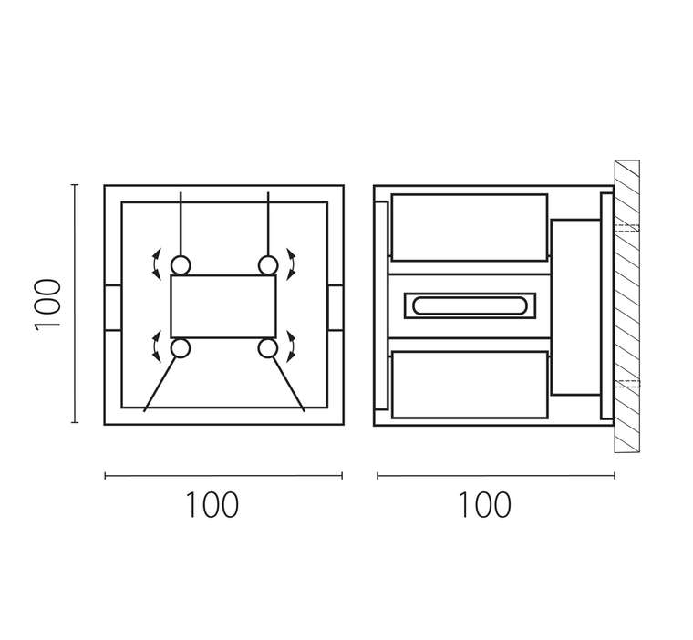 Светильник DALLA 2х5W LED 1100LM G ЧЕРНЫЙ 4000K IP65