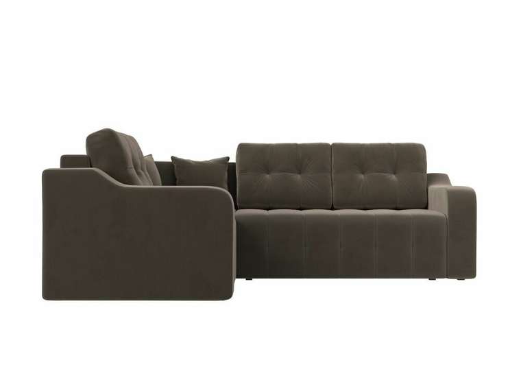 Угловой диван-кровать Кембридж светло-коричневого цвета левый угол