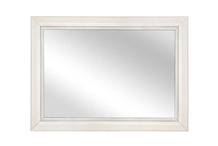 Зеркало настенное Fleuron белого цвета с серебром