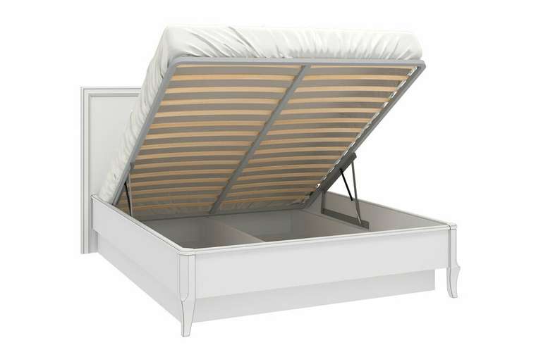 Кровать Онтарио 160х200 бело-серого цвета с подъемным механизмом