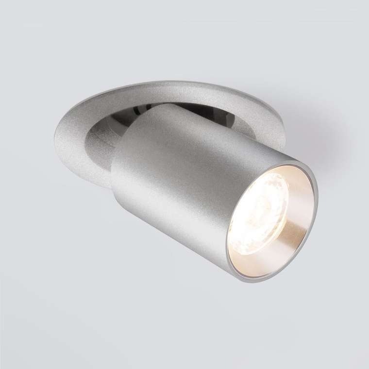 Встраиваемый точечный светодиодный светильник 9917 LED 10W 4200K серебро Pispa