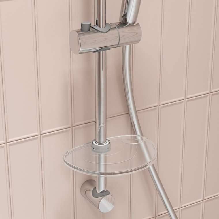 Мыльница на стойку для душа, прозрачная, Agua, IDDIS, AGUPTRi17