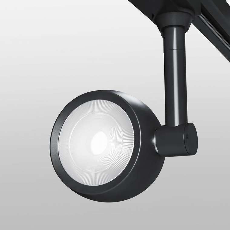Трековый светодиодный светильник для однофазного шинопровода Oriol черного цвета