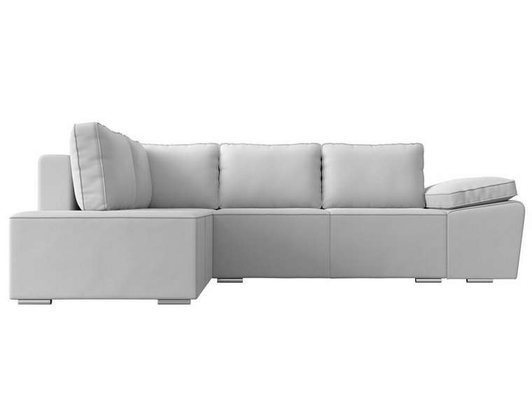 Угловой диван-кровать Хьюго белого цвета (экокожа) левый угол