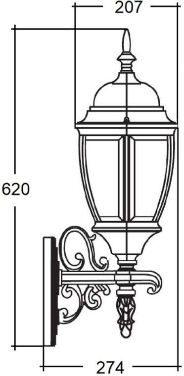 Настенный фонарь уличный IP44 Oasis Light ARSENAL L 91201L 08 Bl