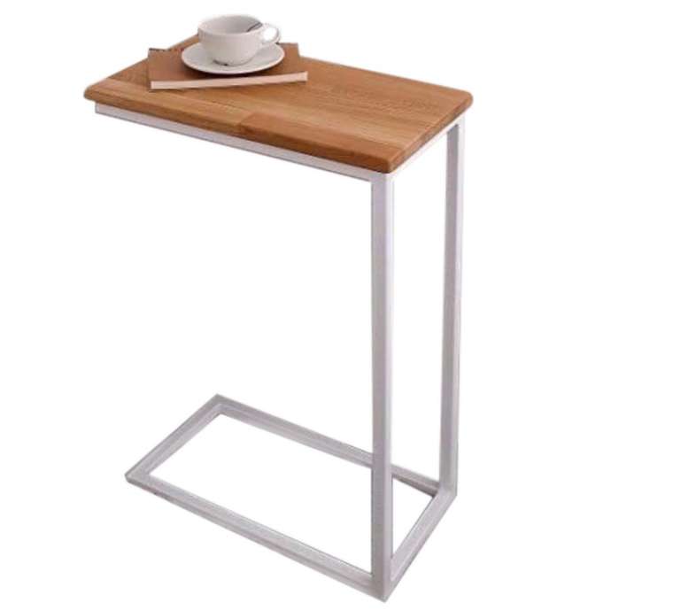 Прикроватный столик Бристоль бело-коричневого цвета