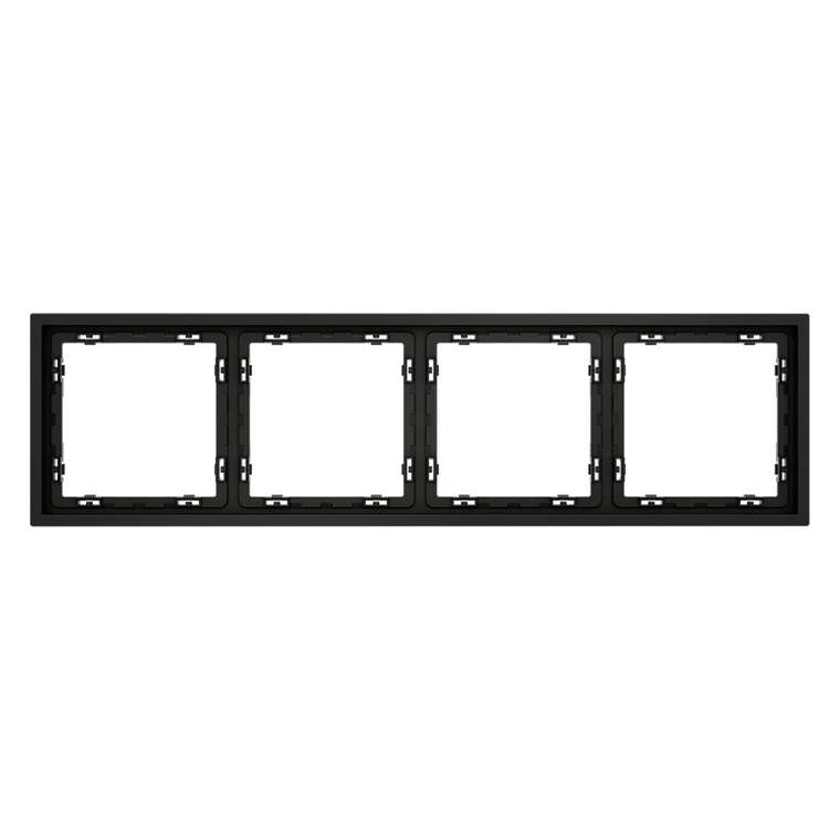 Рамка пластиковая VOLTUM S70 на 4 поста, (черный матовый)