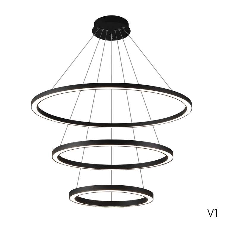 Подвесная люстра FORTUNA SP158W LED BLACK (металл, цвет черный)