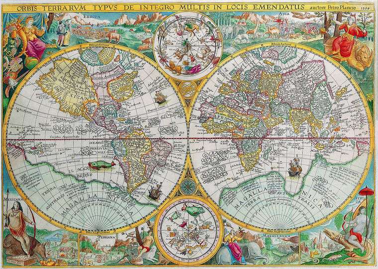 Репродукция картины на холсте Карта 1594 г. 