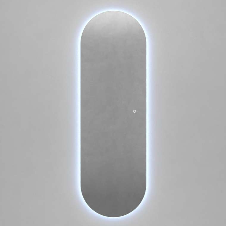 Овальное настенное зеркало Nolvis NF LED L 59х179 с холодной подсветкой и с сенсорной кнопкой