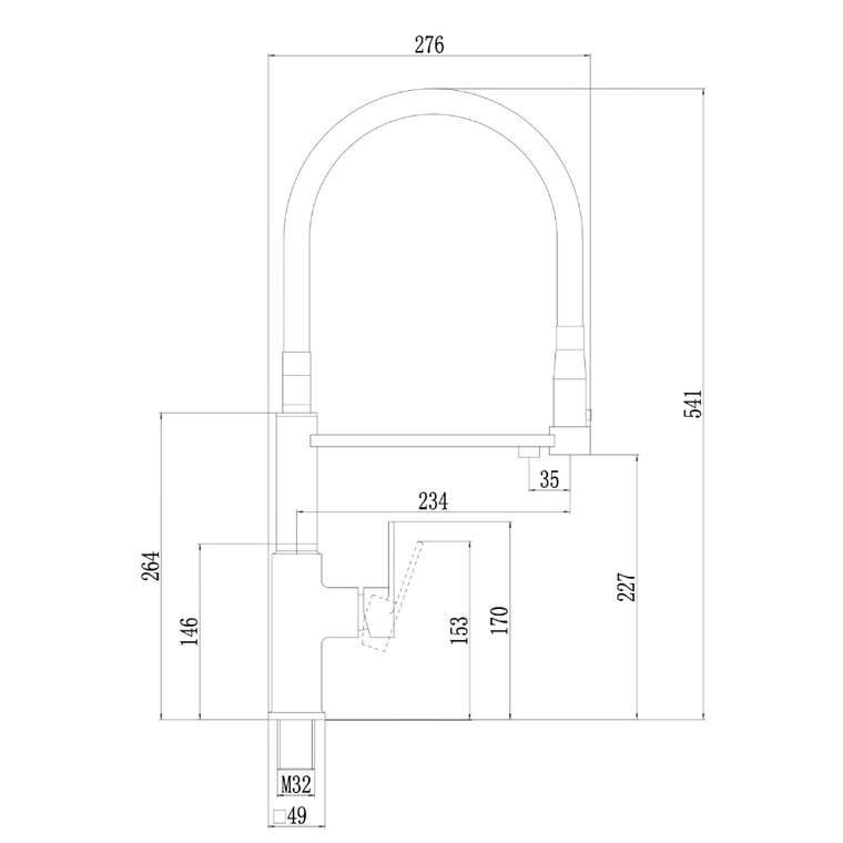 Смеситель для кухни с подключением к фильтру Savol S-L1808H-01, черный