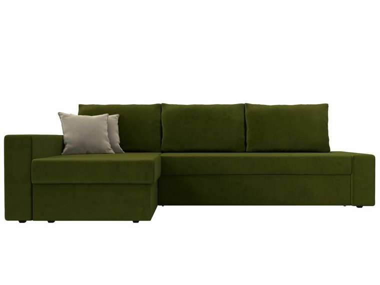 Угловой диван-кровать Версаль зеленого цвета левый угол