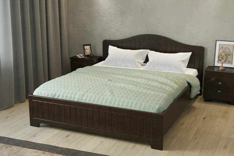 Кровать Монблан 160х200 темно-коричневого цвета
