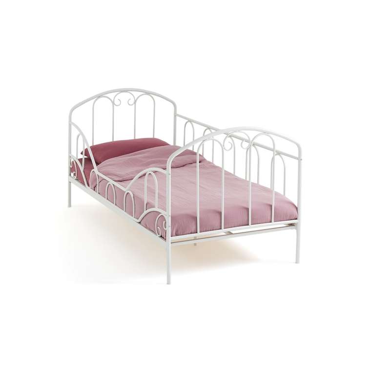 Кровать-кушетка из металла с основанием Aela 90x190 белого цвета