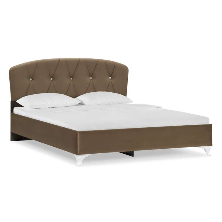 Кровать Алберто 160х200 коричневого цвета без подъемного механизма