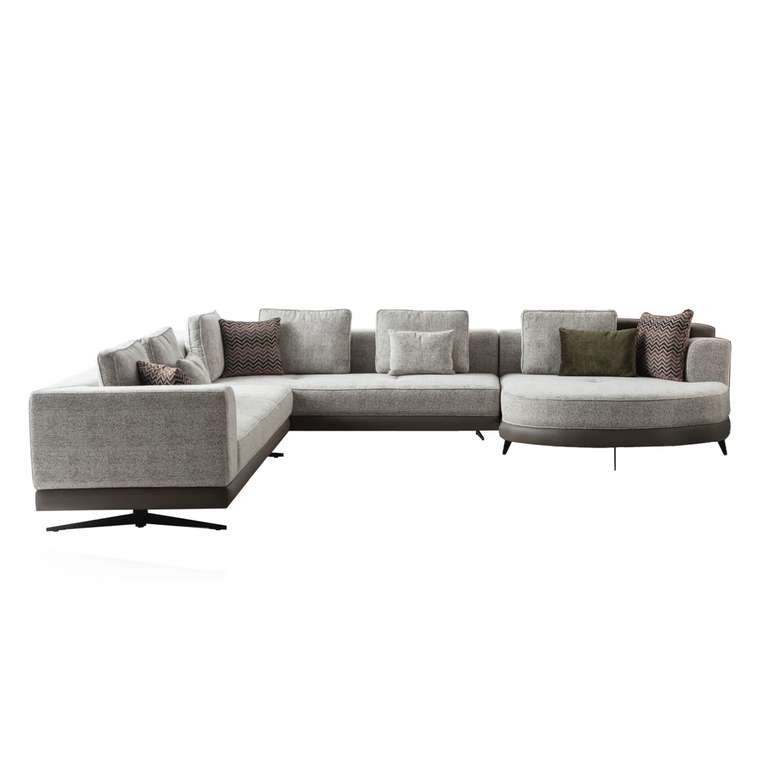 Модульный угловой диван Истанбул серого цвета