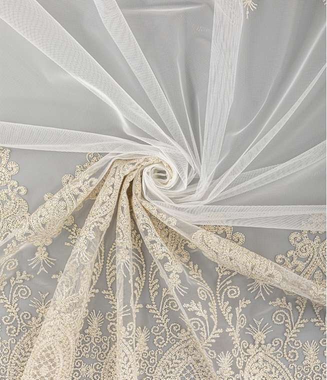 тюль Долорес 300х260 белый с золотом
