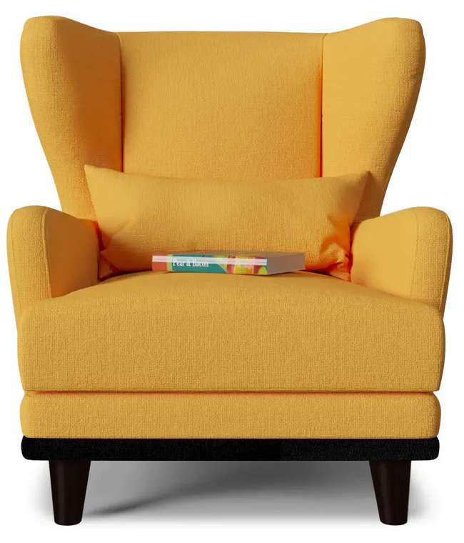 Кресло Роберт дизайн 1 желтого цвета