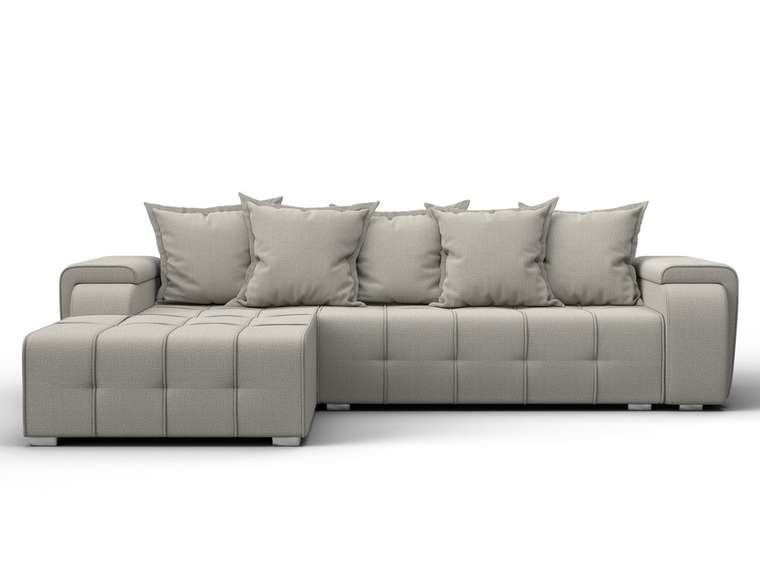 Угловой диван-кровать Лига-121 светло-бежевого цвета левый