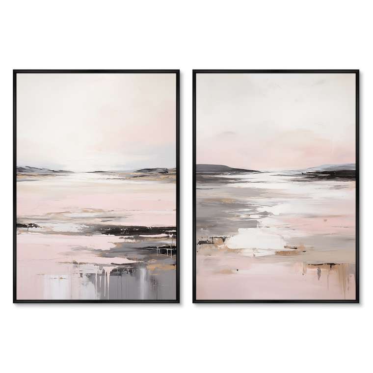 Набор из двух репродукций картин Landscape Collection, Frosty morning, 2024г.