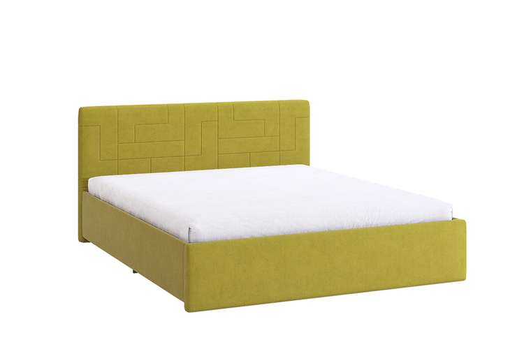 Кровать Лора 2 160х200 желто-зеленого цвета без подъемного механизма 