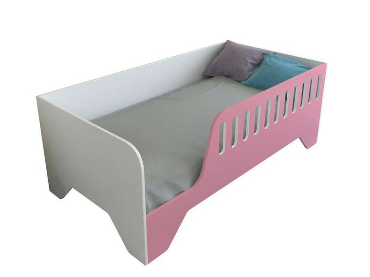 Кроватка Астра 13 80х160 бело-розового цвета