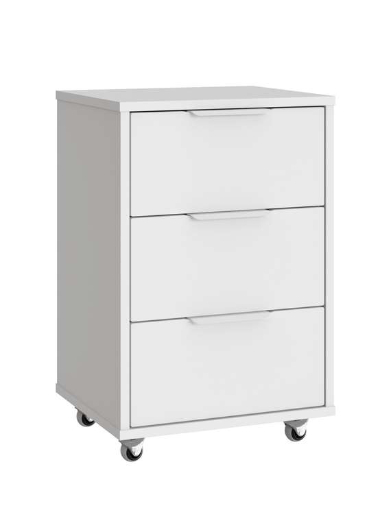 Тумба мобильная К-55 белый структурный/меренга