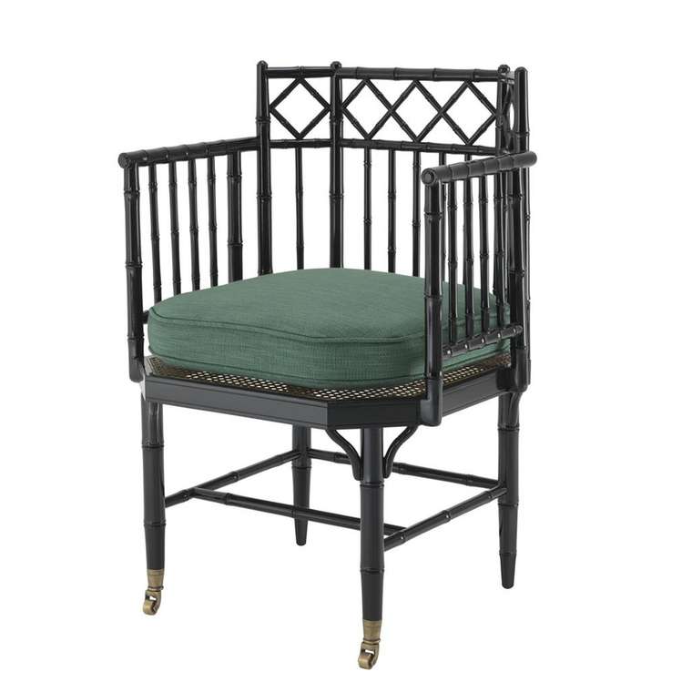 Кресло Eichholtz Xavier с деревянным каркасом черного цвета