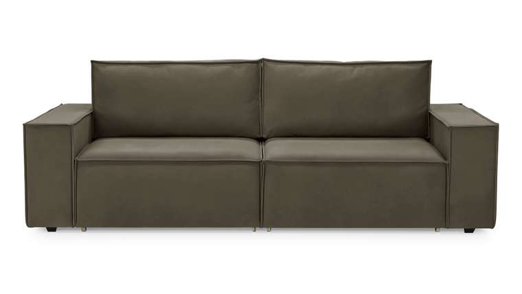 Прямой диван-кровать Софт 2 темно-коричневого цвета