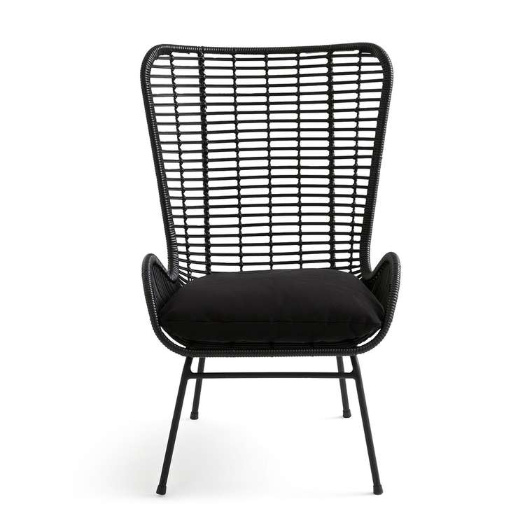 Кресло садовое из металла и полимера Andy черного цвета