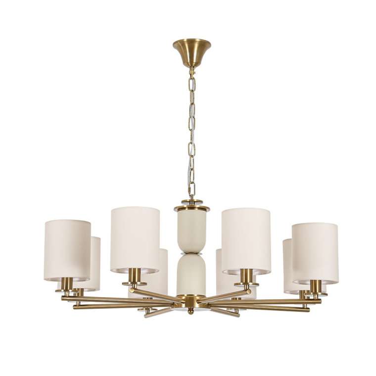 Подвесная люстра Lumion Eclate 8412/8 латунь/белый, металл/текстиль Е14 8*40W 220V