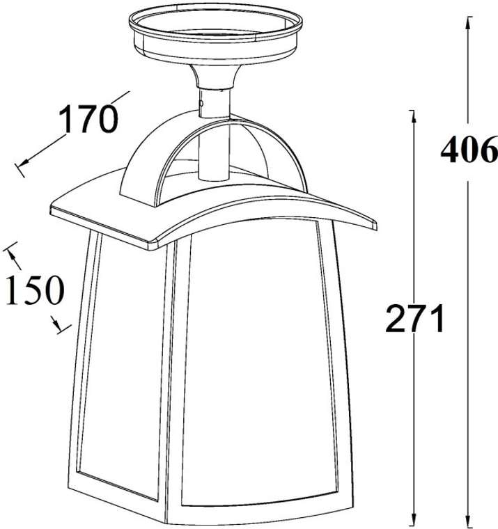 Потолочный светильник уличный IP44 Oasis Light FRANKFURT I 2736 05A R в виде фонаря