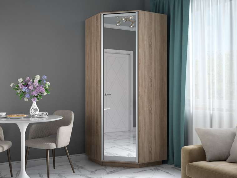 Шкаф Угловой Экспресс, Зеркало, 90х90х240, Е1