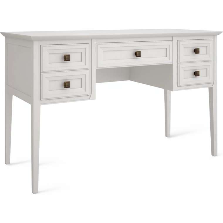 Стол письменный фрезеровка по кругу T706W White
