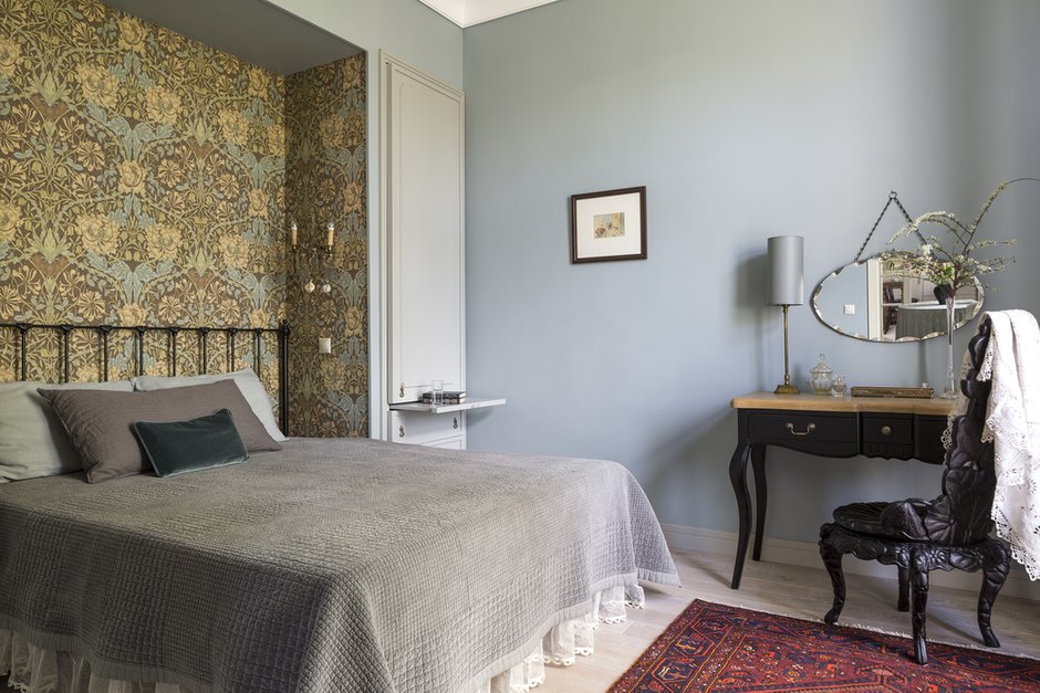 Фотография: Спальня в стиле Прованс и Кантри, Классический, Эклектика, Квартира, Проект недели, Москва, Елена Зуфарова, Сталинка, Кирпичный дом, 3 комнаты, 60-90 метров – фото на INMYROOM