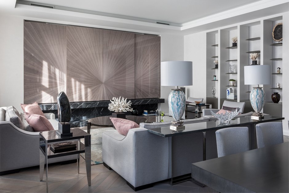 Фотография: Гостиная в стиле Современный, Квартира, Проект недели, Москва, Монолитный дом, 4 и больше, Более 90 метров, #эксклюзивныепроекты, Тор-Ард – фото на INMYROOM