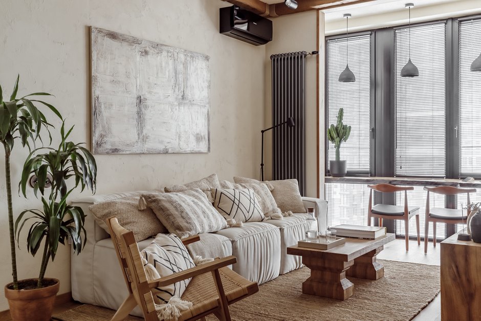 Фотография: Гостиная в стиле Эко, Восточный, Квартира, Проект недели, Москва, 3 комнаты, 60-90 метров, AD-Home – фото на INMYROOM