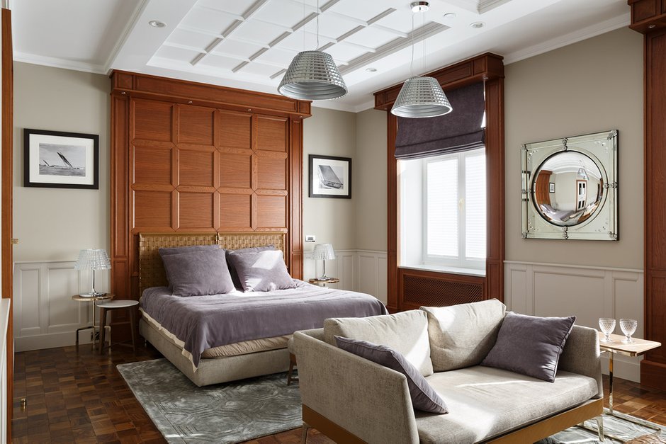 Фотография: Спальня в стиле Современный, Классический, Квартира, Проект недели, Санкт-Петербург, Монолитный дом, 3 комнаты, Более 90 метров, Сергей Клочков, ЖК Парадный квартал – фото на INMYROOM