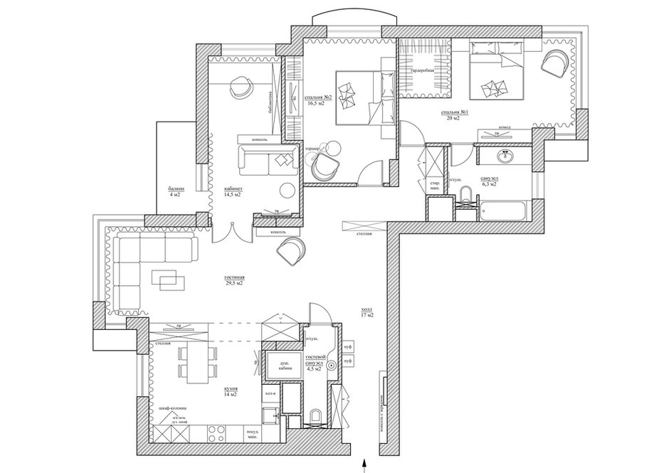 План с расстановкой мебели