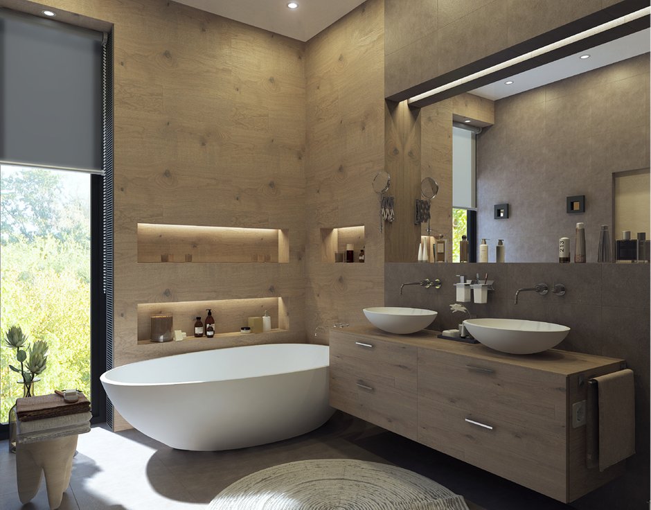 Фотография:  в стиле , Современный, Дом, Россия, BoConcept, Gramercy Home, Restoration Hardware, Белый, Зеленый, Бежевый, Серый, Коричневый, Умный дом, Эко, Подмосковье, Дом и дача, дом в экостиле, Villeroy & Boch, Poliform, Gramercy Smania, Limha Cemento, Alcaraz, как оформить дом в экостиле – фото на INMYROOM